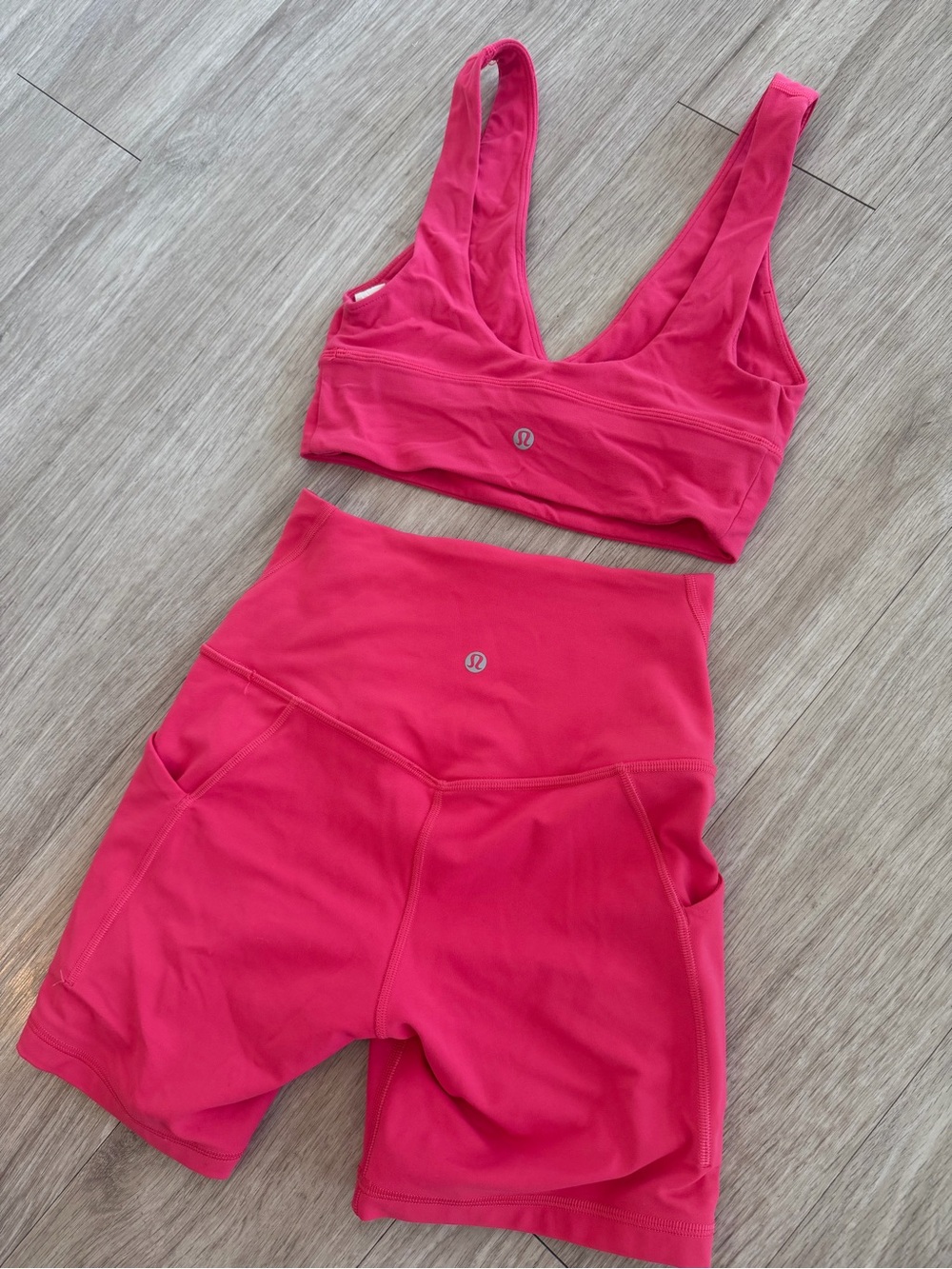 lululemon athletica Vibrant Pink High-Waist Bike Shorts Set - Picture 2 of 3